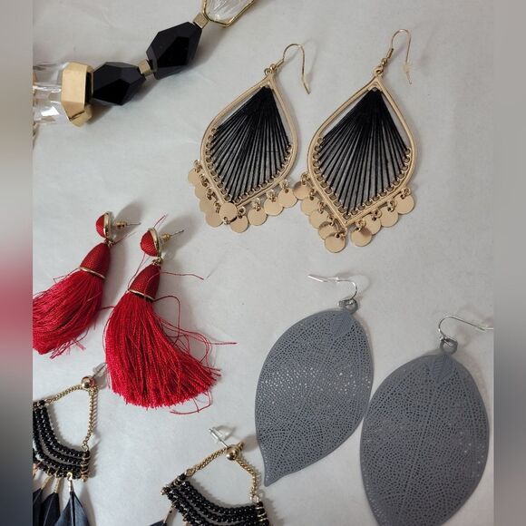 Y2K Jewelry Bundle Necklace Earrings Chunky 2000s Feather Colorful Statement - Picture 3 of 10